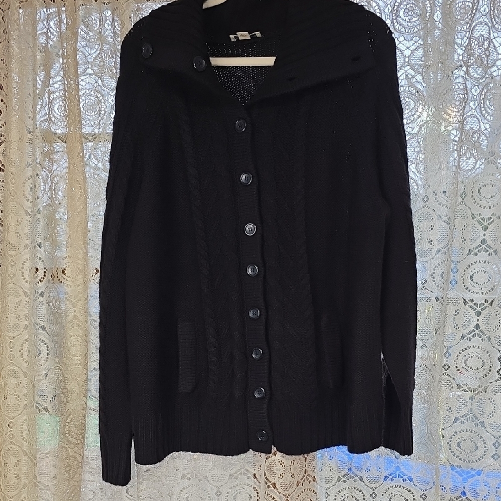 St. John's Bay Black Cable Knit Cardigan
